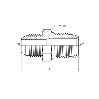 Male JIC x Male NPT Straight, Stainless Steel - HTX Fluid Power