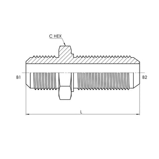 Male JIC x Male JIC Bulkhead Straight, Stainless Steel - HTX Fluid Power