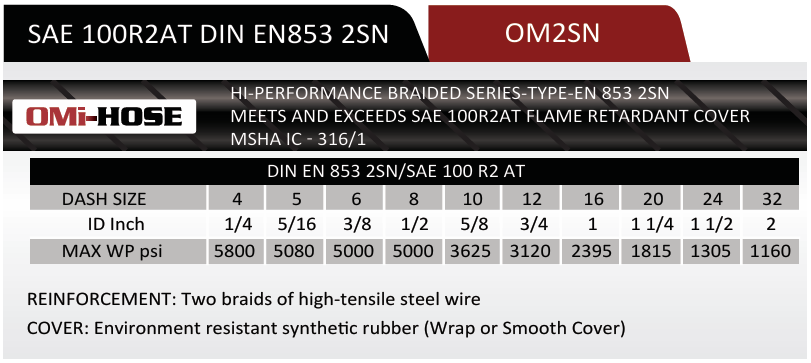 2SN Braided Hydraulic Hose