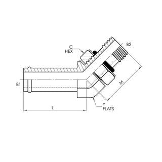 Hose Barb x Male ORB 45° Elbow - HTX Fluid Power