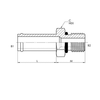 Hose Barb x Male ORB - HTX Fluid Power