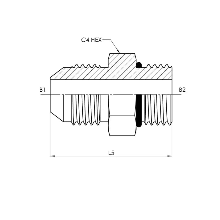 Male JIC x MORB Straight, Stainless Steel - HTX Fluid Power