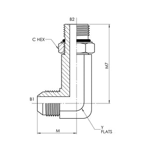 Male JIC x Male ADJ-ORB 90° Elbow X-Long - HTX Fluid Power