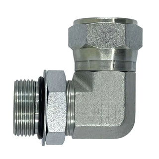 Male ADJ-ORB x Female JIC Swivel 90° Elbow - HTX Fluid Power