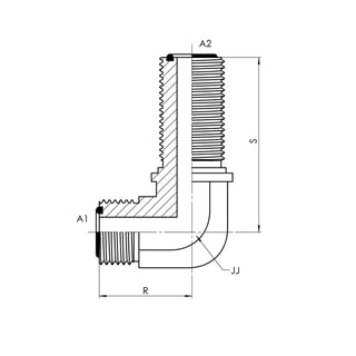 Male ORFS Bulkhead 90° Elbow - HTX Fluid Power
