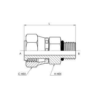 Female O-Ring Face Seal x Male ORB - HTX Fluid Power