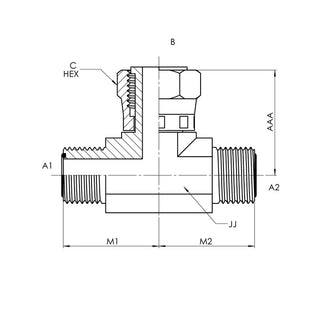 Male ORFS x Male ORFS x Female ORFS Branch Tee - HTX Fluid Power