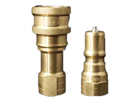 Brass Straight Thru Unvalved Coupling (HNV-B-SS) - HTX Fluid Power