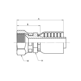 Parker 43 Series Compatible Crimp Fitting, Hose x Female JIC - Stainless Steel - HTX Fluid Power