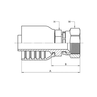 Parker 73 Series Compatible Crimp Fitting, Hose x Female JIC - Stainless Steel - HTX Fluid Power