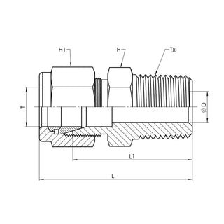 Instrumentation x Male NPT Straight Connector, Stainless Steel - HTX Fluid Power