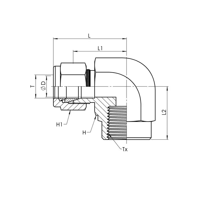 Instrumentation x Female NPT 90° Elbow, Stainless Steel - HTX Fluid Power