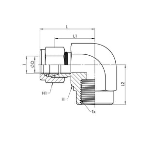 Instrumentation x Female NPT 90° Elbow, Stainless Steel - HTX Fluid Power