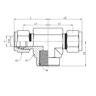 Instrumentation x Instrumentation x Female NPT Branch Tee, Stainless Steel - HTX Fluid Power