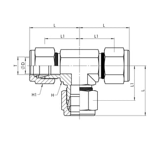Instrumentation x Instrumentation x Instrumentation Union Tee, Stainless Steel - HTX Fluid Power