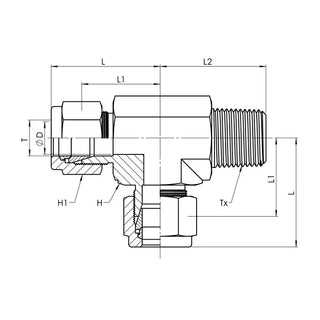 Instrumentation x Male NPT x Instrumentation Run Tee, Stainless Steel - HTX Fluid Power