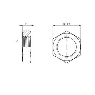 SS-0306-16 | 16 Bulkhead Locknut, Stainless Steel - HTX Fluid Power