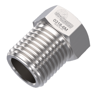 0318-6M | 3/8" MP Gland Nut, Stainless Steel - 20K psi - HTX Fluid Power