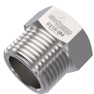 0318-9M | 9/16" MP Gland Nut, Stainless Steel - 20K psi - HTX Fluid Power