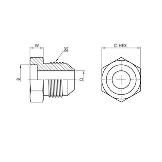 0403-04-04 | 04 Bore - 04 MJ Straight, Carbon Steel - HTX Fluid Power