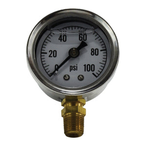 80605 | Liquid-Filled Pressure Gauge, 1-1/2 in Dial, 1/8 in Lower Mount, 0-160psi - HTX Fluid Power
