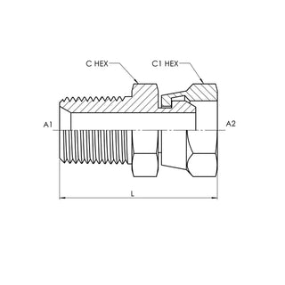 SS-1404-12-12 | 12 MP - 12 FPS Straight, Stainless Steel - HTX Fluid Power