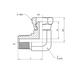 1501-06-04-FG | 06 MP - 04 FPS 90 Elbow Forged, Carbon Steel - HTX Fluid Power