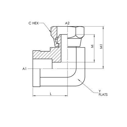 08 FP - 08 FPS 90° Elbow Forged, Carbon Steel - HTX Fluid Power