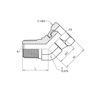 1503-12-12-FG | 12 MP - 12 FPS 45 Elbow Forged, Carbon Steel - HTX Fluid Power