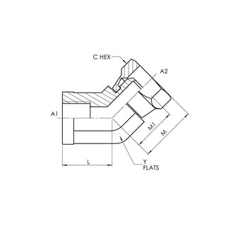 1504-20-20-FG | 20 FP - 20 FPS 45 Elbow Forged, Carbon Steel - HTX Fluid Power