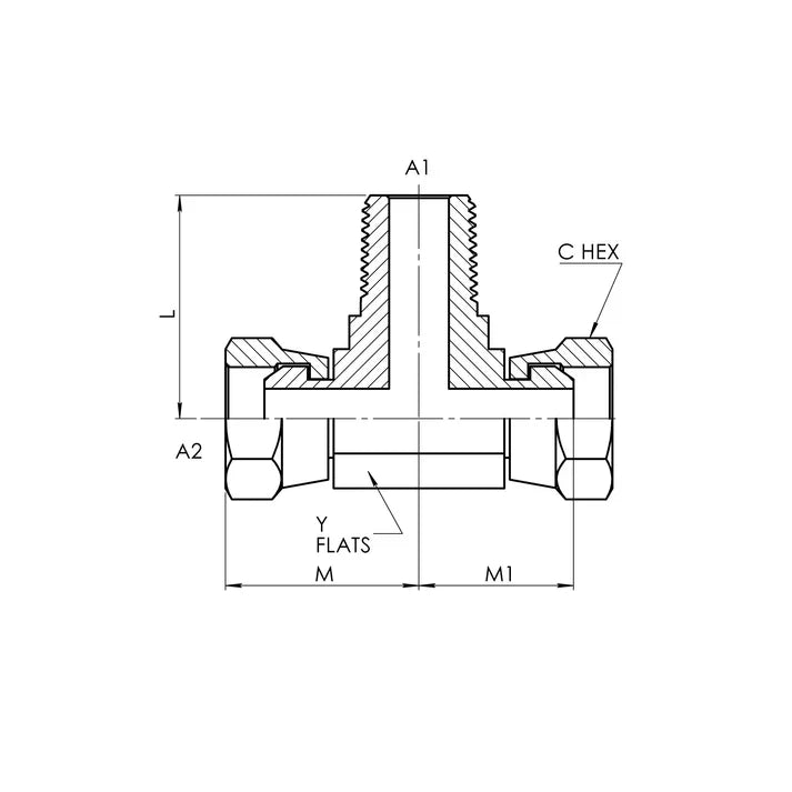 06 FPS - 06 FPS - 06 MP Tee Forged, Carbon Steel - HTX Fluid Power