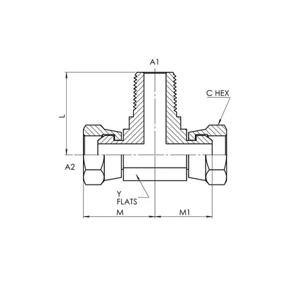 06 FPS - 06 FPS - 06 MP Tee Forged, Carbon Steel - HTX Fluid Power