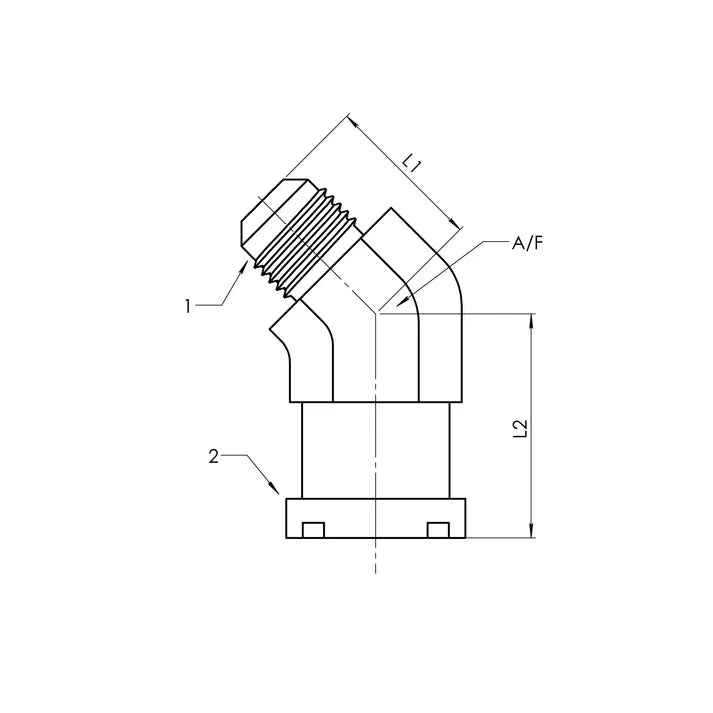 20 MJ - 20 Code 62 Flange 45° Elbow Forged, Carbon Steel