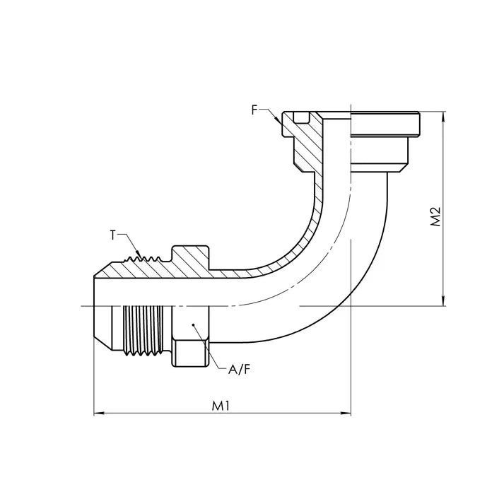 08 MJ - 08 Code 62 Flange Swept 90° Elbow, Carbon Steel