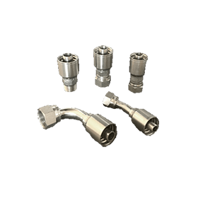 200-NPTX90-04-04-1P | 1/4" x 1/4" Male NPT Swivel 90 Degree, 1-Piece Hose Fitting for 1 & 2 Wire Braid - HTX Fluid Power