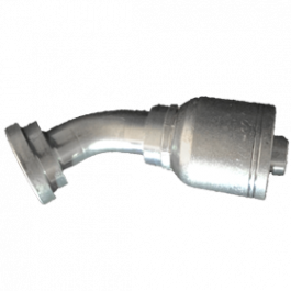 200-CD61-45-12-12-1P | 3/4" x 3/4" Code 61, 45* ; 1-Piece Hose Fitting for 1 & 2 Wire Hoses, Non Skive - HTX Fluid Power