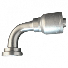 200-CD61-90-08-08-1P | 1/2" x 1/2" Code 61, 90* ; 1-Piece Hose Fitting for 1 & 2 Wire Hoses, Non Skive - HTX Fluid Power