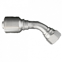 200-FJX45-04-04-1P | 1/4" x 1/4" FJX 45, 1-Piece Hoses fitting for 1 & 2 Wire Hoses, Non Skive - HTX Fluid Power