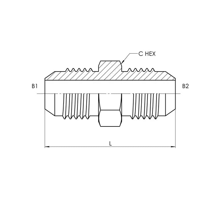 12 MJ - 12 MJ Straight-Large Hex, Carbon Steel - HTX Fluid Power