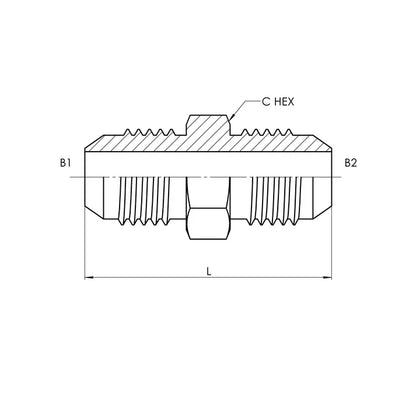 12 MJ - 12 MJ Straight-Large Hex, Carbon Steel - HTX Fluid Power