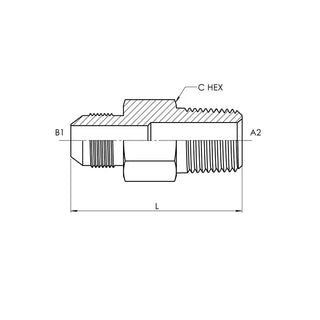 2404-L-06-04 | 06 MJ - 04 MP Straight-Long, Carbon Steel - HTX Fluid Power