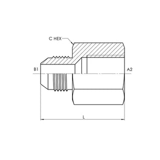 SS-2405-12-12 | 12 MJ - 12 FP Straight, Stainless Steel - HTX Fluid Power