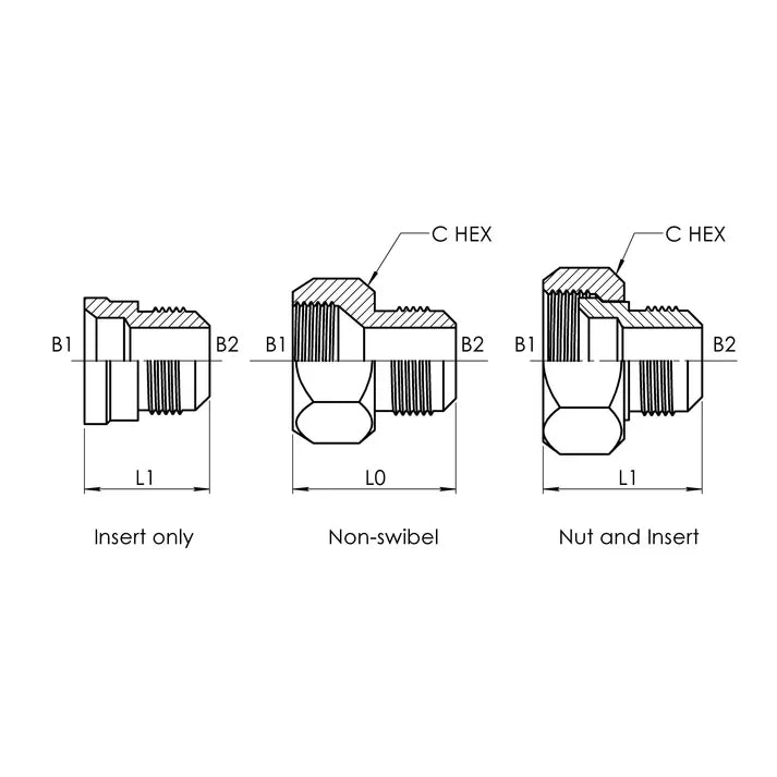 04 FJ - 06 MJ Straight Reducer, Stainless Steel