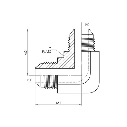 20 MJ - 20 MJ 90° Elbow Forged, Carbon Steel - HTX Fluid Power
