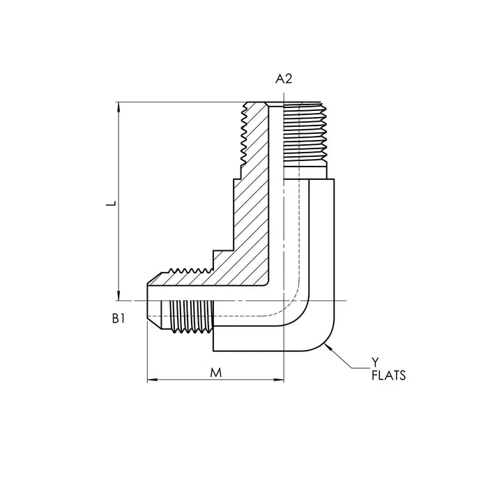 12 MJ - 12 MP 90° Elbow-Long Forged, Carbon Steel - HTX Fluid Power