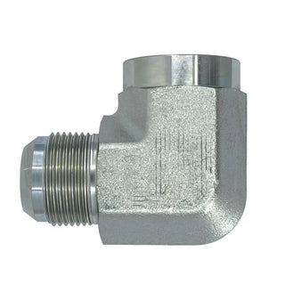 SS-2502-08-06 | 08 MJ - 06 FP 90 Elbow, Stainless Steel - HTX Fluid Power