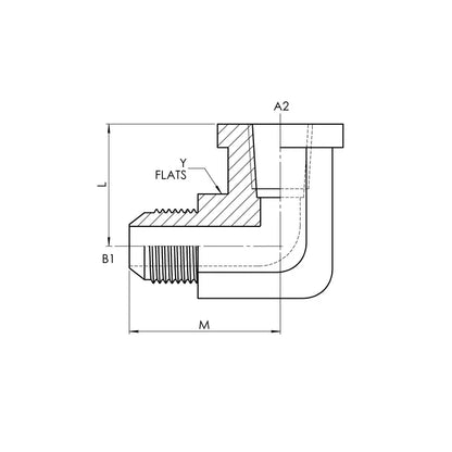10 MJ - 08 FP 90° Elbow Forged, Carbon Steel - HTX Fluid Power