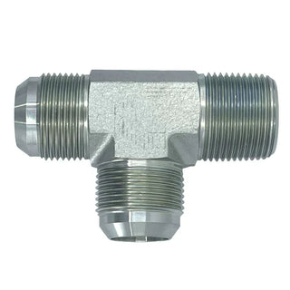 SS-2605-04-04-04 | 04 MJ - 04 MP - 04 MJ Tee, Stainless Steel - HTX Fluid Power
