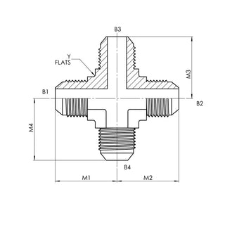 2650-04-04-04-04-FG | 04 MJ - 04 MJ - 04 MJ - 04 MJ Cross Forged, Carbon Steel - HTX Fluid Power