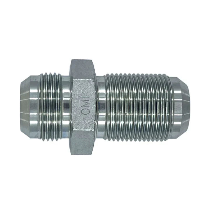 2700-LN-08-06 | 08 MJ - 06 MJ Bulkhead Straight w/ Lock Nut, Carbon Steel